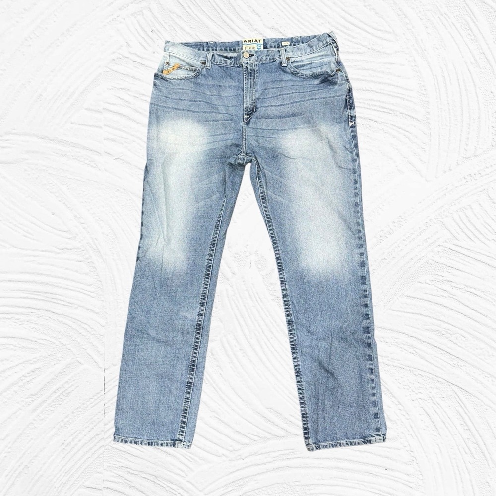 Ariat Denim Men's 44X35 M2 Relaxed Bootcut Stirling Shasta Wash Jeans Stretch